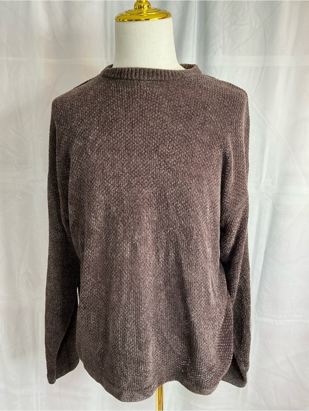 2323 - Men’s Pierre Cardin Brown Crew Neck Knit Sweater - Relaxed Fit